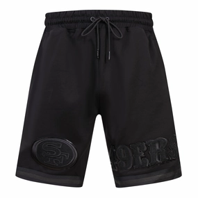 NFL SAN FRANCISCO 49ERS TRIPLE BLACK LOGO PRO MEN'S SHORT (TRIPLE BLACK)