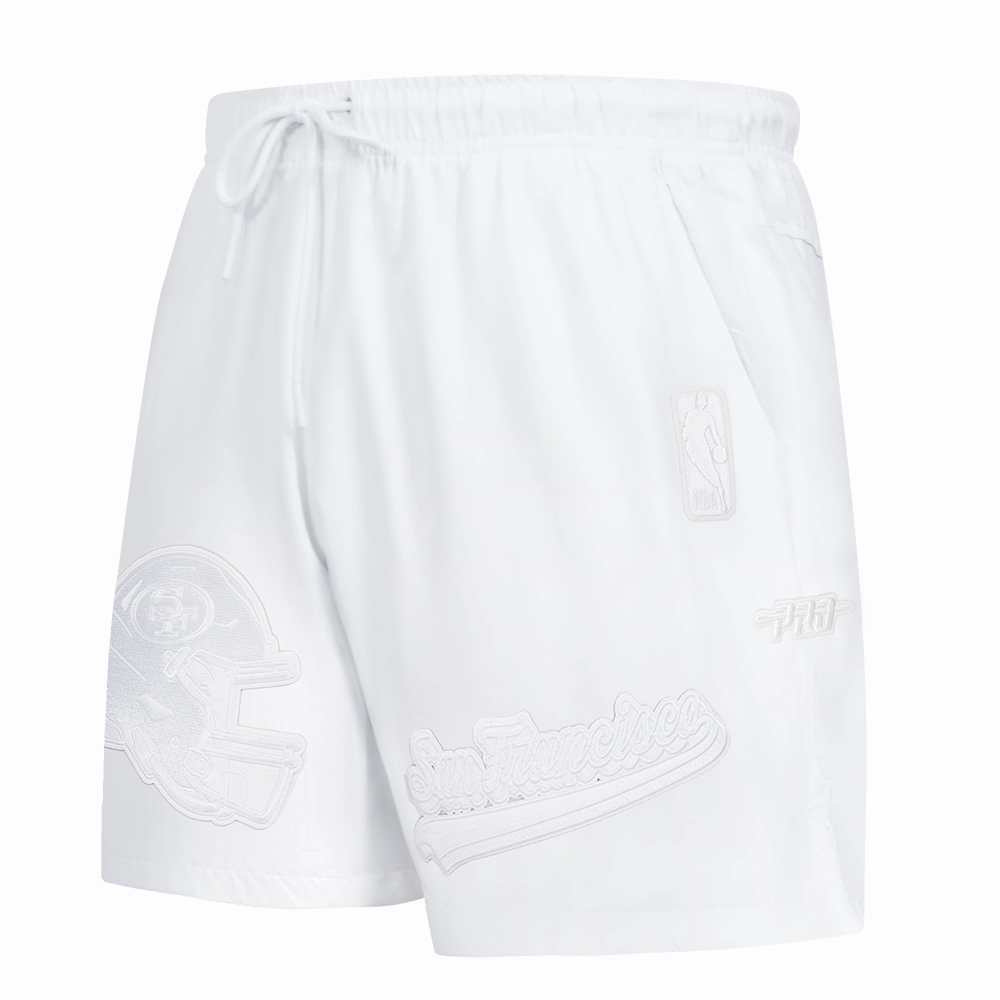 NFL SAN FRANCISCO 49ERS WHITE OUT MEN'S WOVEN SHORT (WHITE)