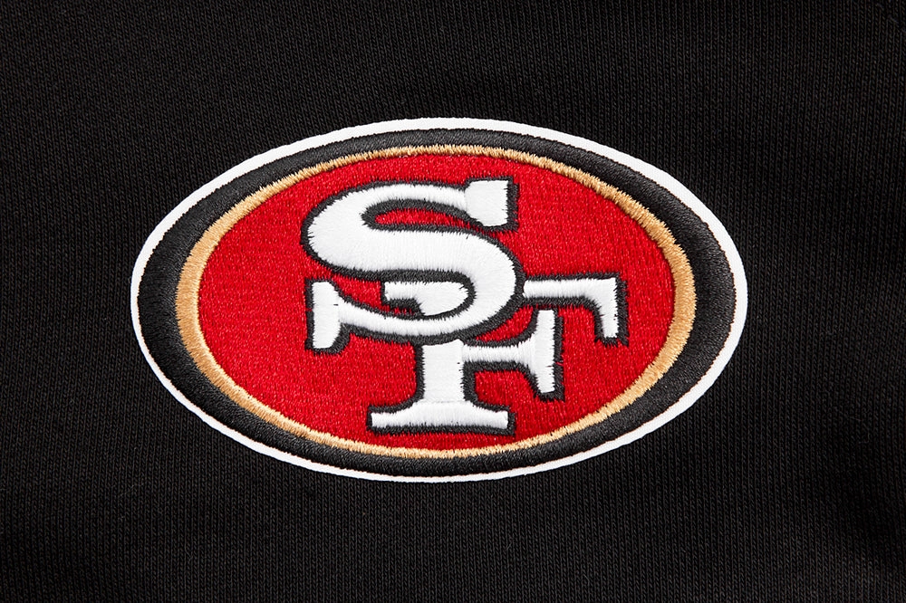 NFL SAN FRANCISCO 49ERS WINGSPAN WOMEN'S FLEECE CREWNECK (BLACK)