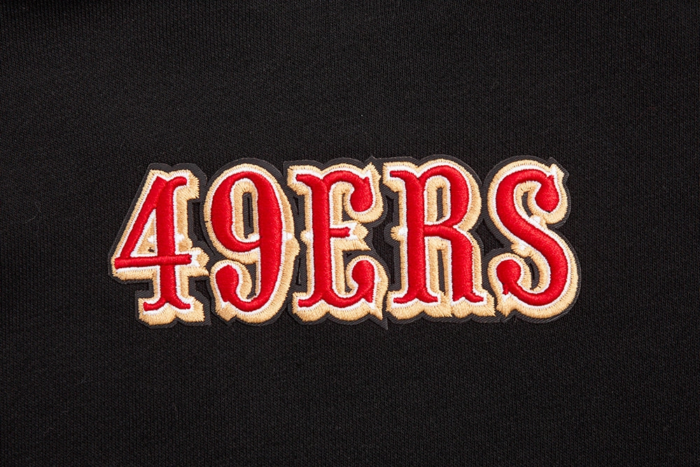 NFL SAN FRANCISCO 49ERS WINGSPAN WOMEN'S FLEECE CREWNECK (BLACK)
