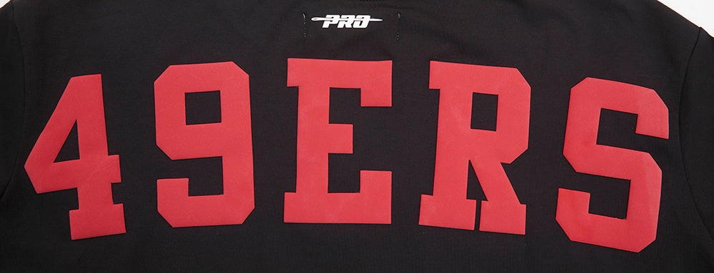 NFL SAN FRANCISCO 49ERS WINGSPAN WOMEN'S SINGLE JERSEY BOXY TEE (BLACK)