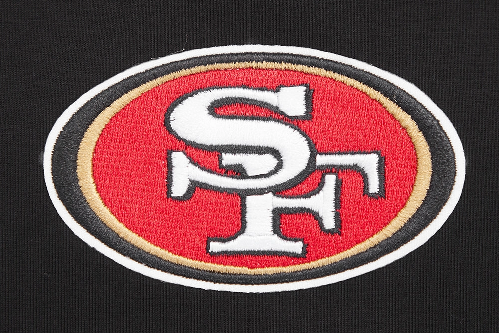NFL SAN FRANCISCO 49ERS WINGSPAN WOMEN'S SINGLE JERSEY BOXY TEE (BLACK)