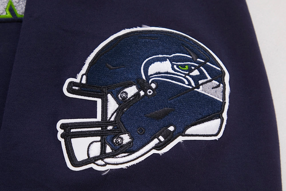 NFL SEATTLE SEAHAWKS CLASSIC CHENILLE MEN'S DOUBLE KNIT TEE (MIDNIGHT NAVY)