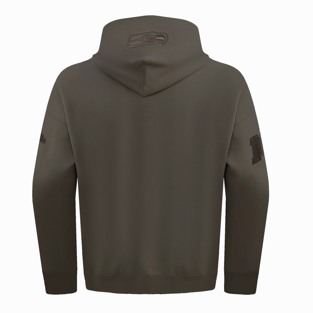 NFL SEATTLE SEAHAWKS NEUTRAL DROP SHOULDER MEN'S PULLOVER HOODIE (DARK TAUPE)