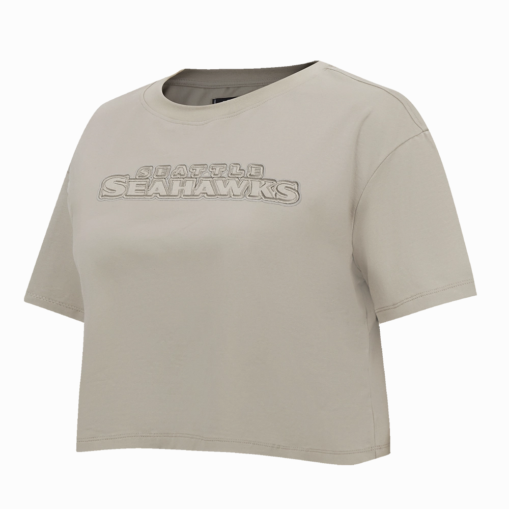 NFL SEATTLE SEAHAWKS NEUTRAL SINGLE JERSEY BOXY TEE\ (TAUPE)