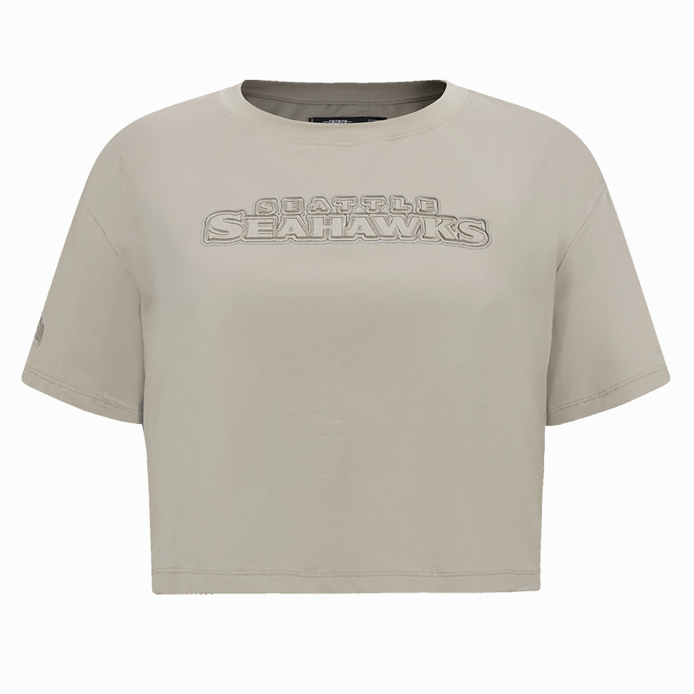 NFL SEATTLE SEAHAWKS NEUTRAL SINGLE JERSEY BOXY TEE\ (TAUPE)