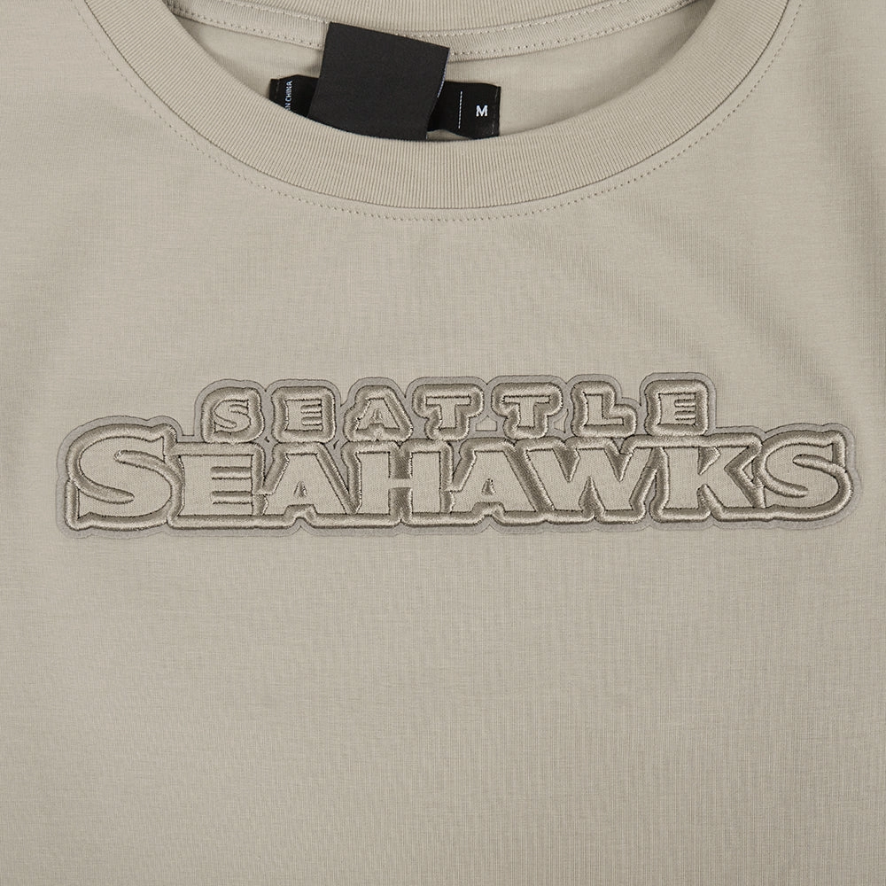 NFL SEATTLE SEAHAWKS NEUTRAL SINGLE JERSEY BOXY TEE\ (TAUPE)