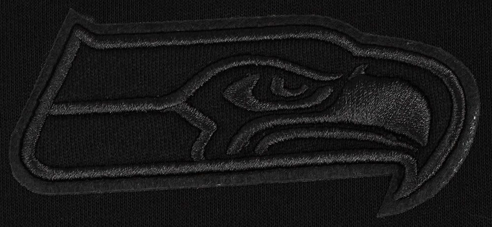 NFL SEATTLE SEAHAWKS NEUTRAL WOMEN'S CROPPED PULLOVER HOODIE (BLACK)
