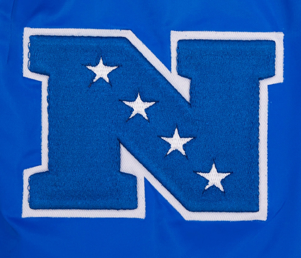 NFL SEATTLE SEAHAWKS RETRO CLASSIC MEN'S RIB SATIN JACKET (ROYAL BLUE)