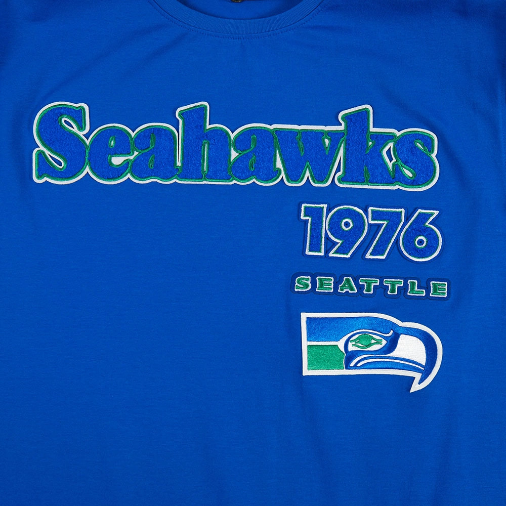 NFL SEATTLE SEAHAWKS RETRO CLASSIC MEN'S STRIPED TEE (ROYAL BLUE)