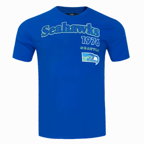 NFL SEATTLE SEAHAWKS RETRO CLASSIC MEN'S STRIPED TEE (ROYAL BLUE)