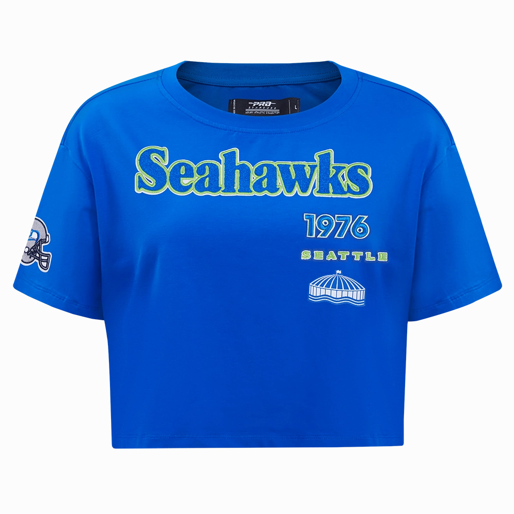 NFL SEATTLE SEAHAWKS RETRO CLASSIC SINGLE JERSEY BOXY TEE (ROYAL BLUE)