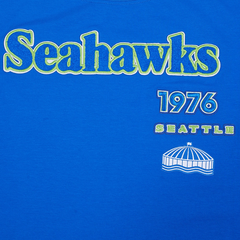NFL SEATTLE SEAHAWKS RETRO CLASSIC SINGLE JERSEY BOXY TEE (ROYAL BLUE)