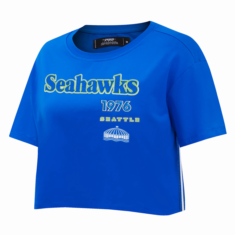 NFL SEATTLE SEAHAWKS RETRO CLASSIC SINGLE JERSEY BOXY TEE (ROYAL BLUE)