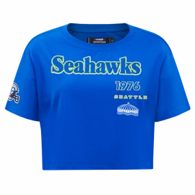 NFL SEATTLE SEAHAWKS RETRO CLASSIC SINGLE JERSEY BOXY TEE (ROYAL BLUE)