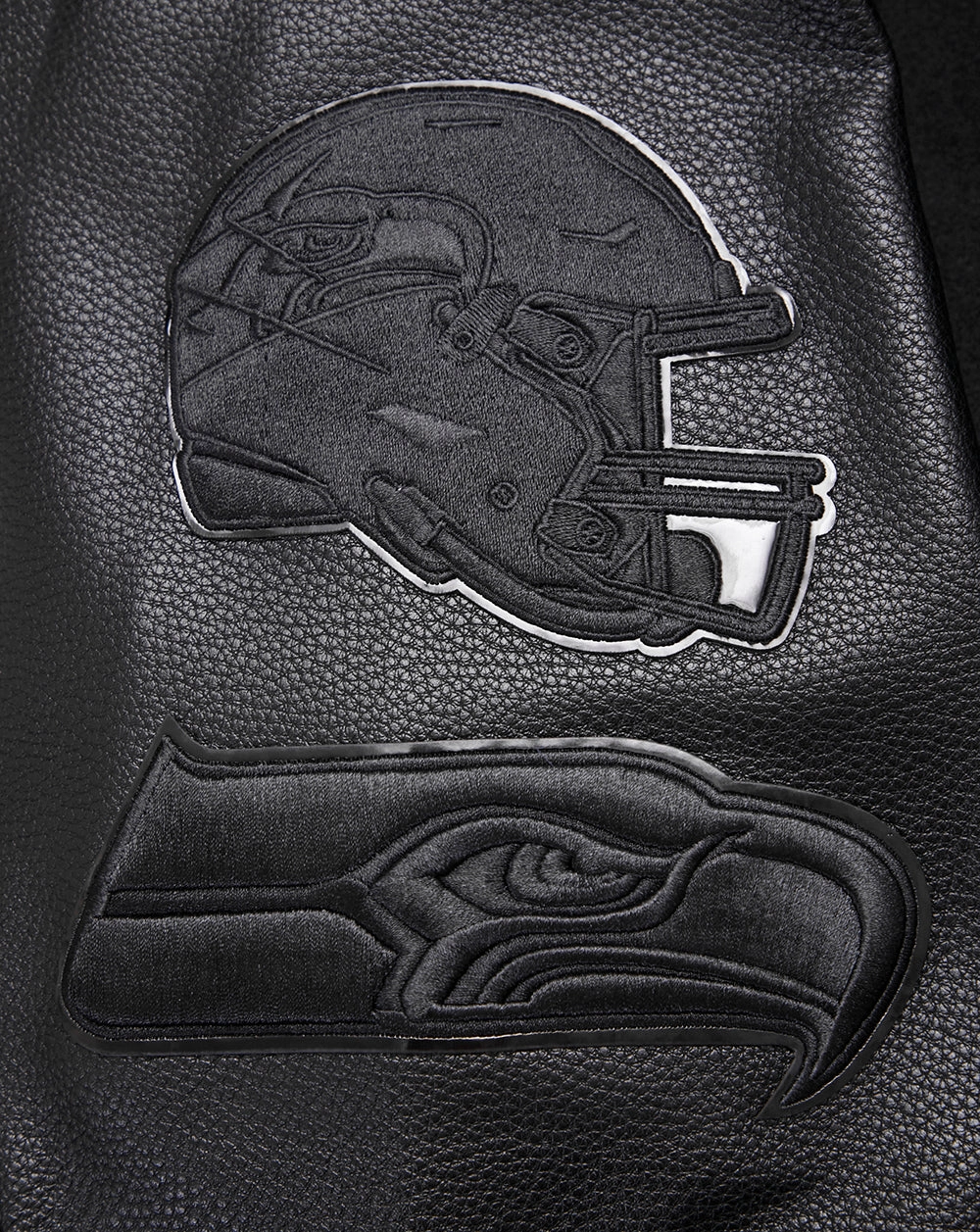 NFL SEATTLE SEAHAWKS TRIPLE BLACK MEN'S WOOL VARSITY JACKET (TRIPLE BLACK MEN'S)