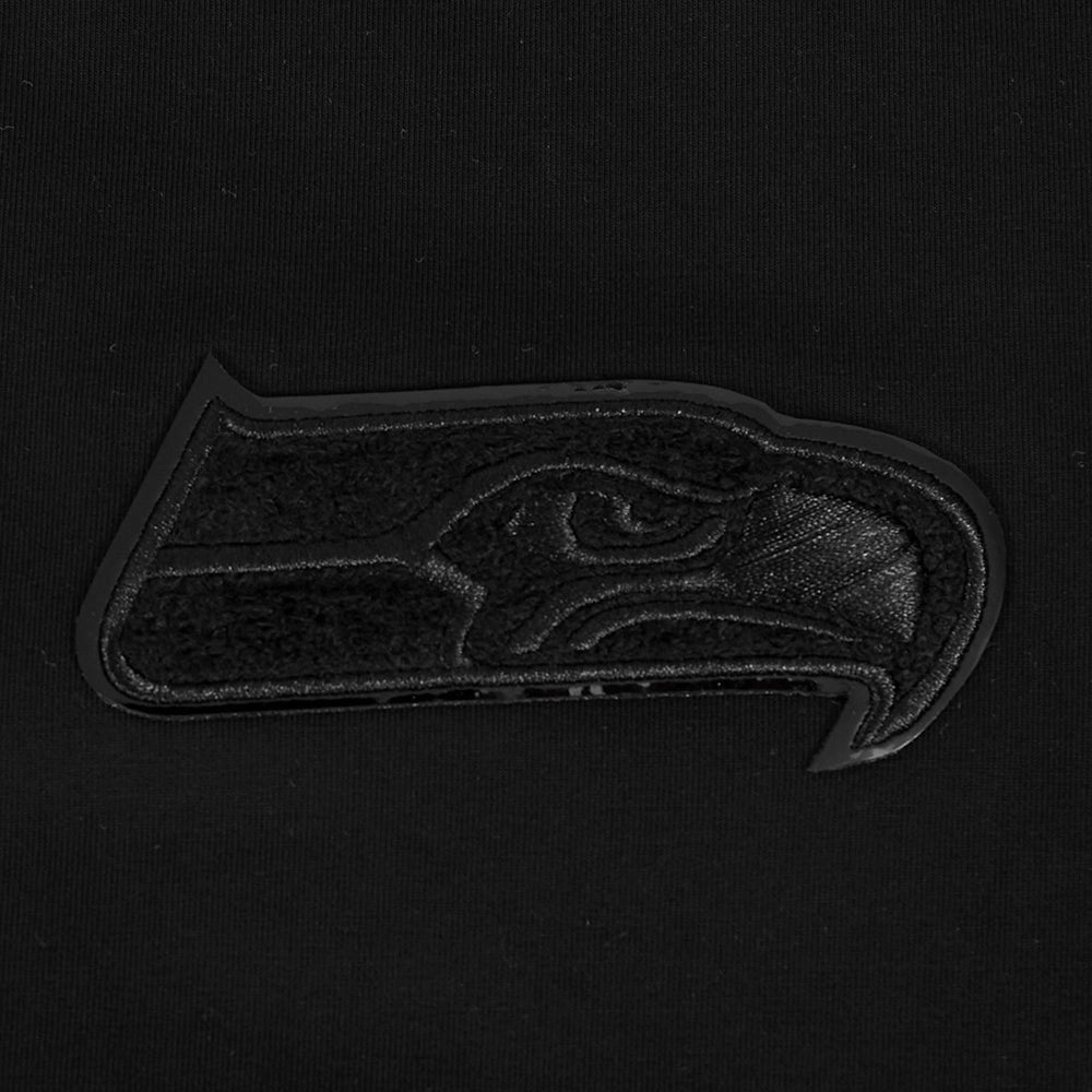NFL SEATTLE SEAHAWKS TRIPLE BLACK WOMEN'S SINGLE JERSEY BOXY TEE (TRIPLE BLACK)
