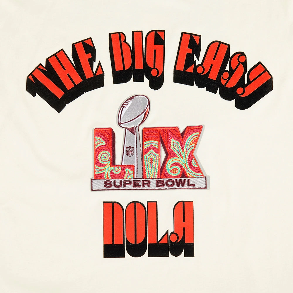 NFL SUPER BOWL 59 MEN'S NOLA COTTON JERSEY DROP SHOULDER TEE (EGGSHELL)