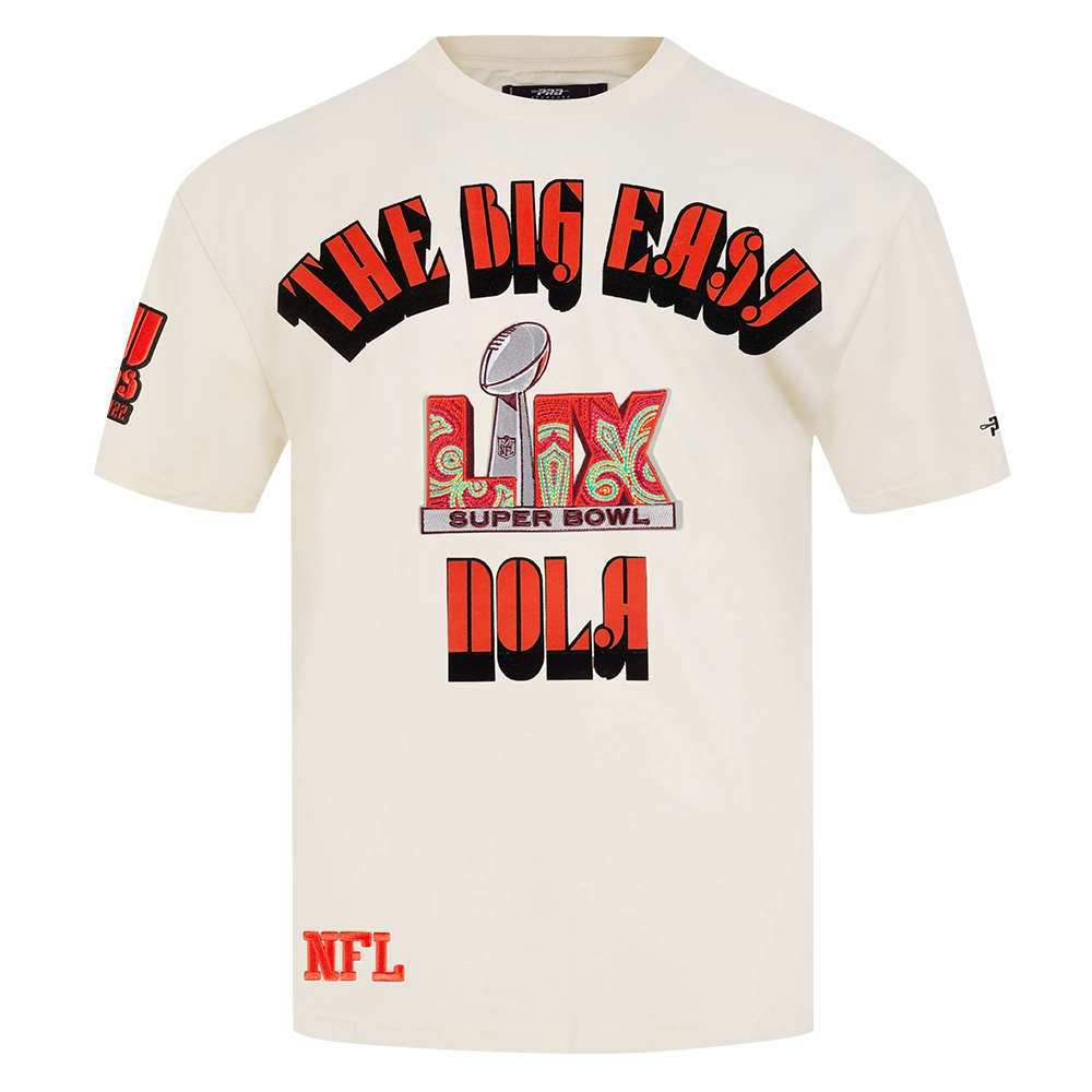 NFL SUPER BOWL 59 MEN'S NOLA COTTON JERSEY DROP SHOULDER TEE (EGGSHELL)