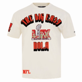NFL SUPER BOWL 59 MEN'S NOLA COTTON JERSEY DROP SHOULDER TEE (EGGSHELL)