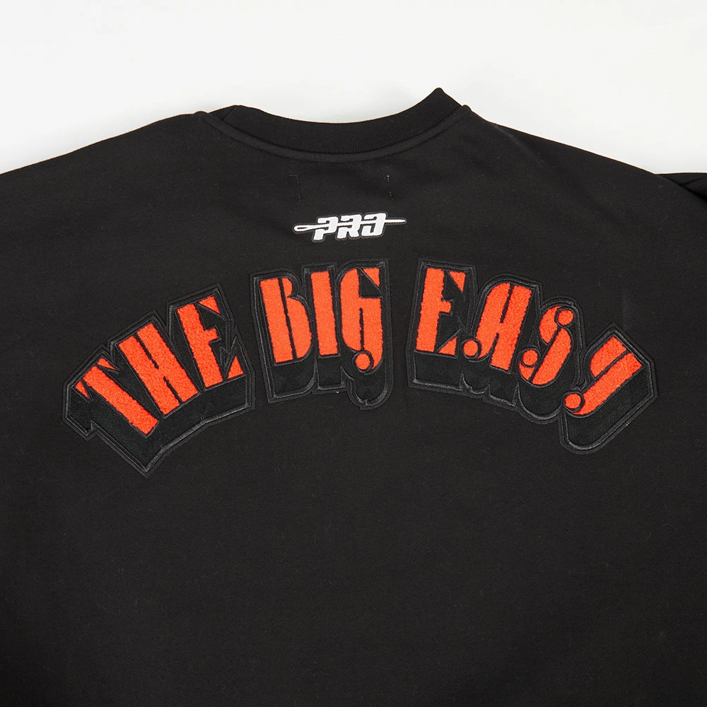 NFL SUPER BOWL 59 MEN'S NOLA DROP SHOULDER FLEECE CREWNECK (BLACK)