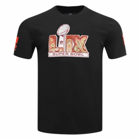 NFL SUPER BOWL 59 MEN'S PINNACLE SINGLE JERSEY TEE (BLACK)