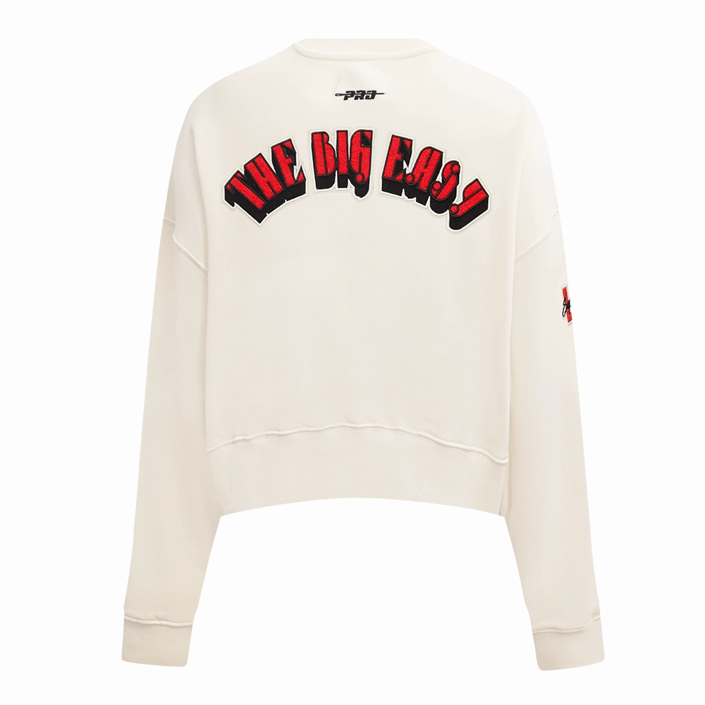 NFL SUPER BOWL 59 WOMEN'S FLEECE CREWNECK (EGGSHELL)