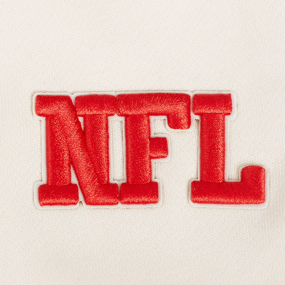NFL SUPER BOWL 59 WOMEN'S FLEECE CREWNECK (EGGSHELL)