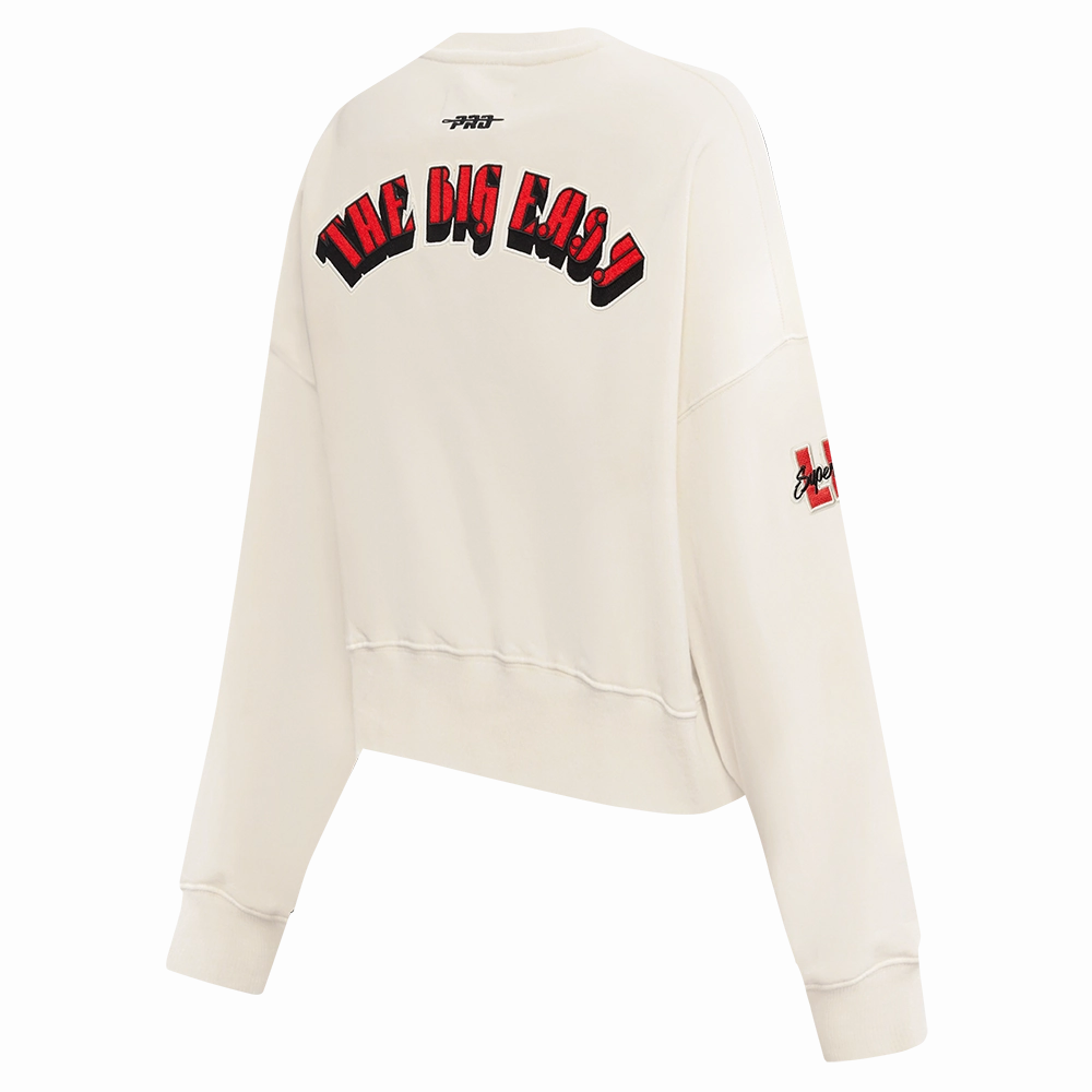 NFL SUPER BOWL 59 WOMEN'S FLEECE CREWNECK (EGGSHELL)