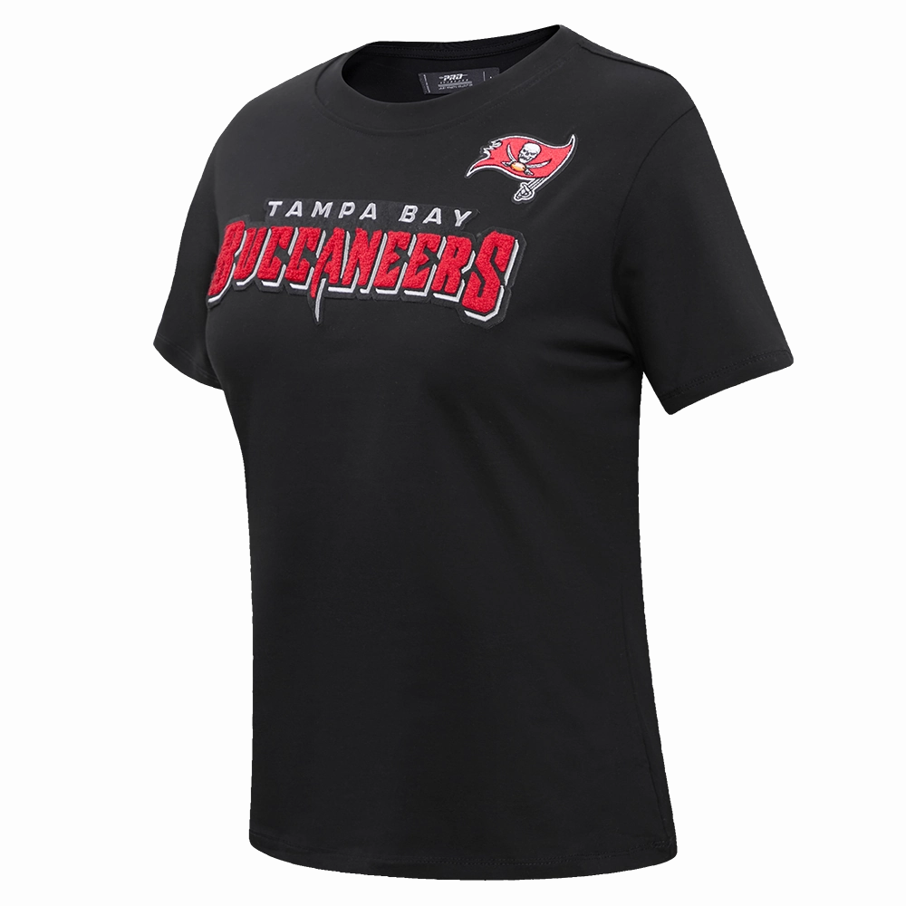 NFL TAMPA BAY BUCCANEERS CLASSIC SHORT SLEEVE WOMEN'S SLIM FIT TEE (BLACK)