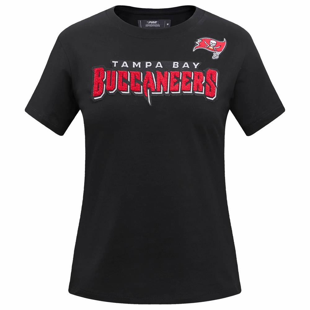 NFL TAMPA BAY BUCCANEERS CLASSIC SHORT SLEEVE WOMEN'S SLIM FIT TEE (BLACK)