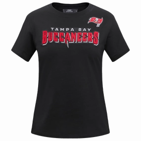 NFL TAMPA BAY BUCCANEERS CLASSIC SHORT SLEEVE WOMEN'S SLIM FIT TEE (BLACK)