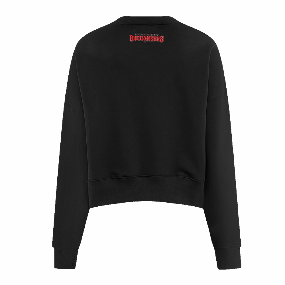 NFL TAMPA BAY BUCCANEERS CLASSIC WOMEN'S FLEECE CREWNECK (BLACK)