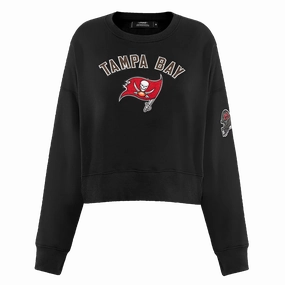 NFL TAMPA BAY BUCCANEERS CLASSIC WOMEN'S FLEECE CREWNECK (BLACK)