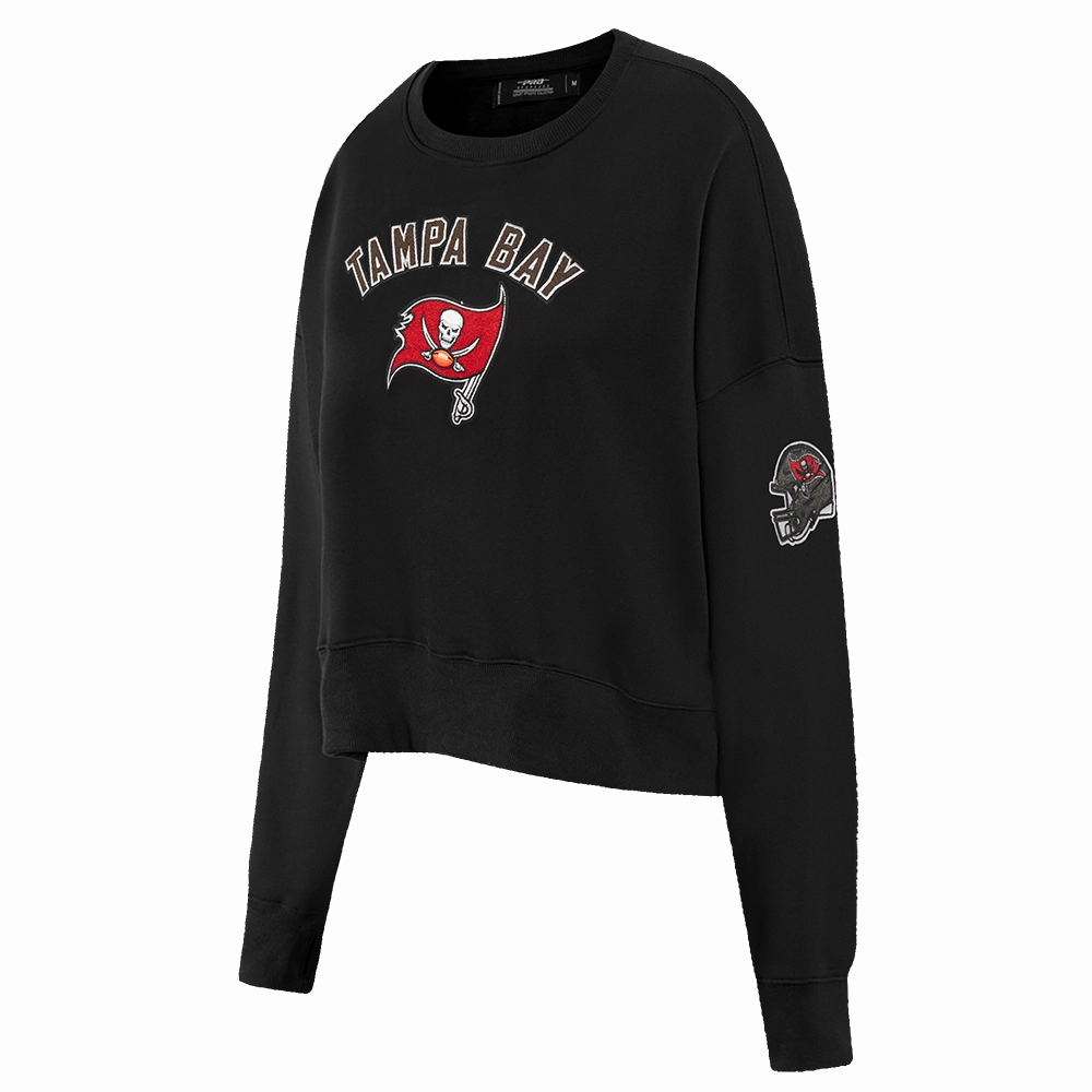 NFL TAMPA BAY BUCCANEERS CLASSIC WOMEN'S FLEECE CREWNECK (BLACK)