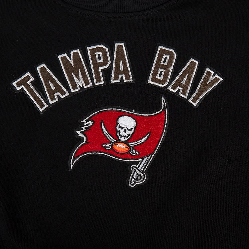 NFL TAMPA BAY BUCCANEERS CLASSIC WOMEN'S FLEECE CREWNECK (BLACK)