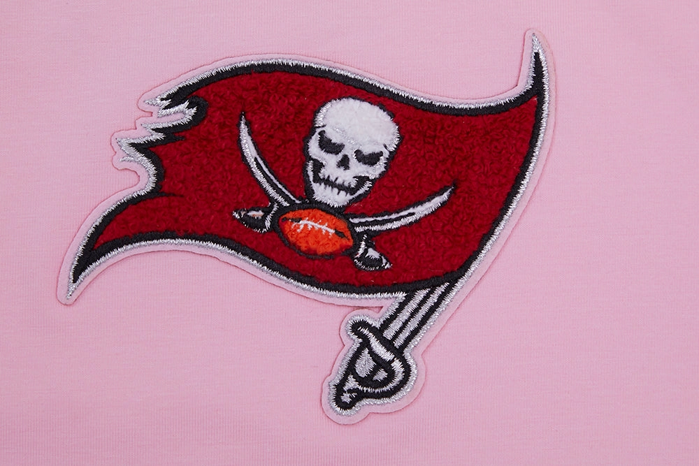 NFL TAMPA BAY BUCCANEERS CLASSIC WOMEN'S SINGLE JERSEY BOXY TEE (PINK)