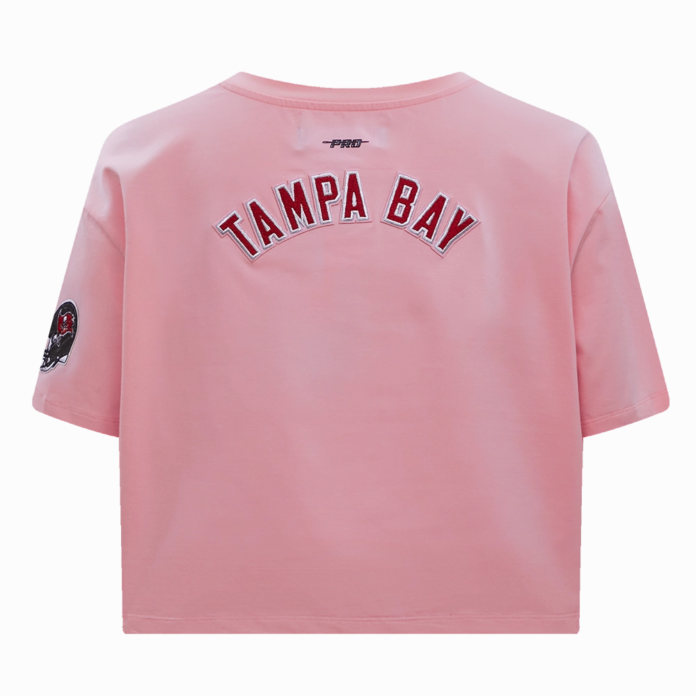 NFL TAMPA BAY BUCCANEERS CLASSIC WOMEN'S SINGLE JERSEY BOXY TEE (PINK)