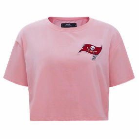 NFL TAMPA BAY BUCCANEERS CLASSIC WOMEN'S SINGLE JERSEY BOXY TEE (PINK)