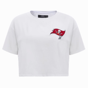 NFL TAMPA BAY BUCCANEERS CLASSIC WOMEN'S SINGLE JERSEY BOXY TEE (WHITE)