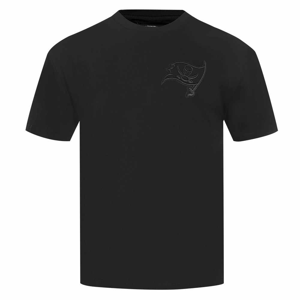 NFL TAMPA BAY BUCCANEERS NEUTRAL MEN'S COTTON JERSEY DROP SHOULDER TEE (BLACK)