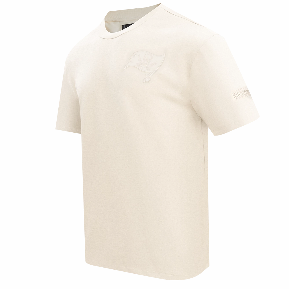NFL TAMPA BAY BUCCANEERS NEUTRAL MEN'S COTTON JERSEY DROP SHOULDER TEE (EGGSHELL)