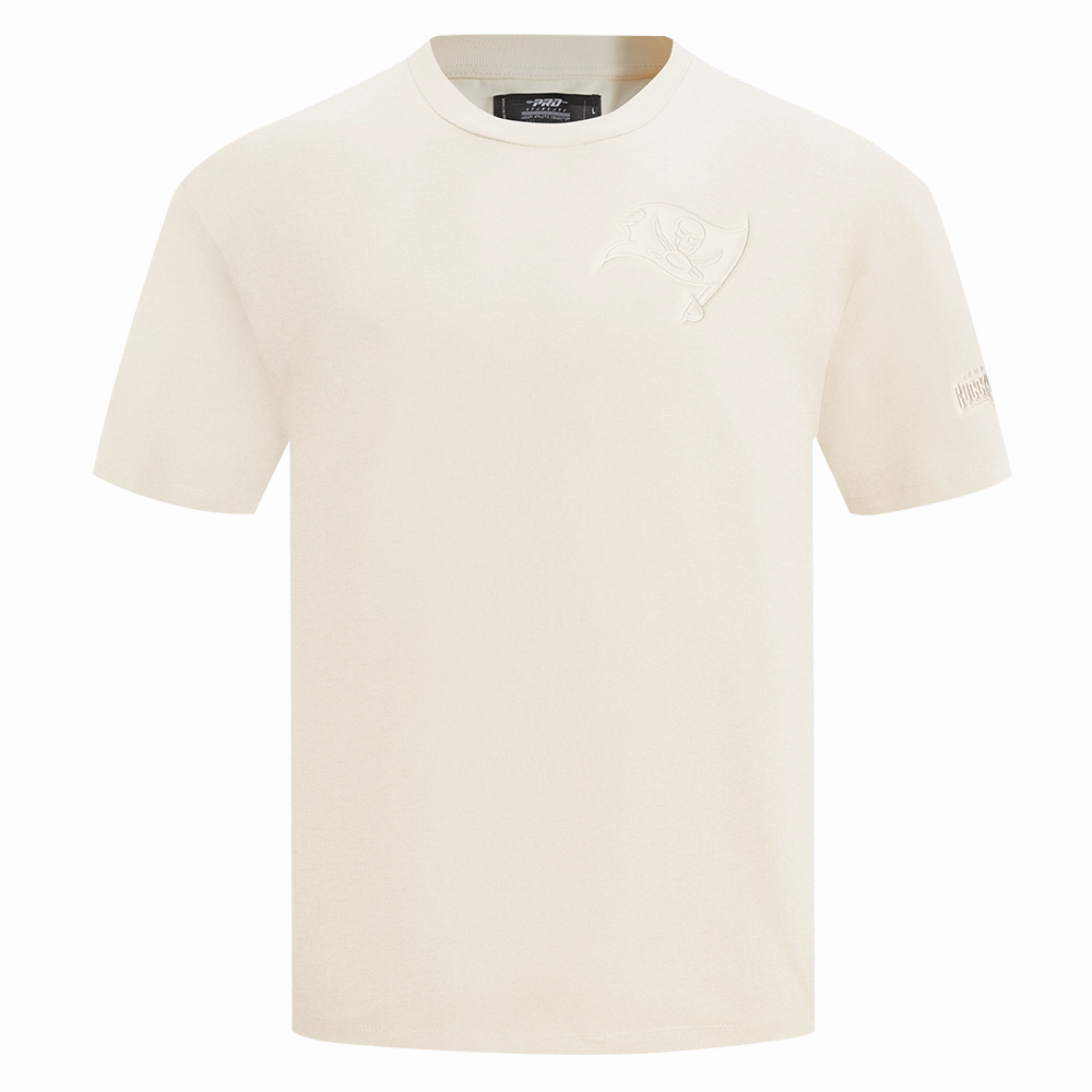 NFL TAMPA BAY BUCCANEERS NEUTRAL MEN'S COTTON JERSEY DROP SHOULDER TEE (EGGSHELL)