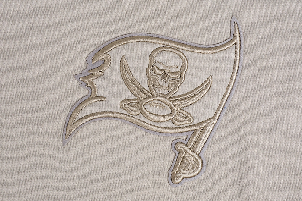NFL TAMPA BAY BUCCANEERS NEUTRAL MEN'S COTTON JERSEY DROP SHOULDER TEE (TAUPE)