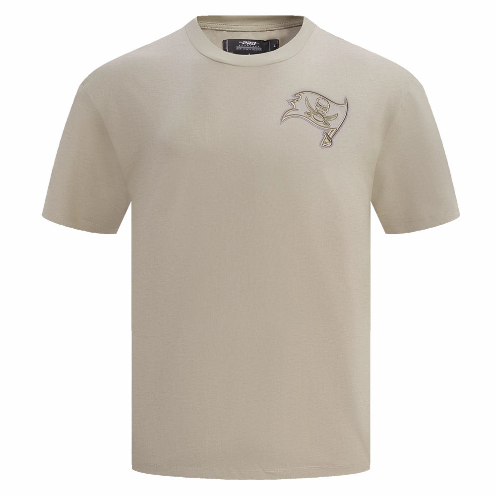 NFL TAMPA BAY BUCCANEERS NEUTRAL MEN'S COTTON JERSEY DROP SHOULDER TEE (TAUPE)