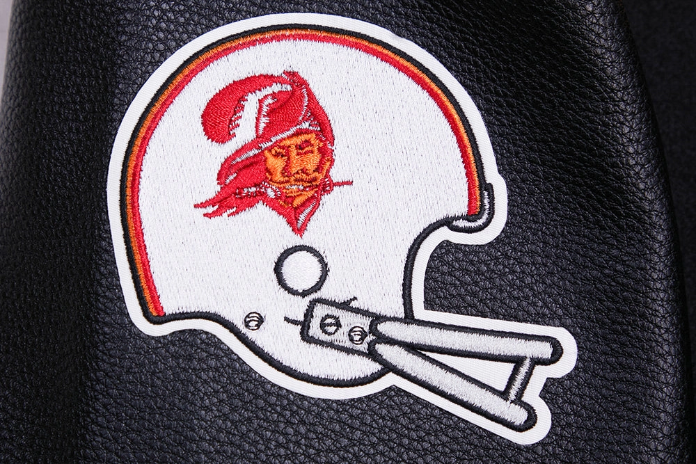 NFL TAMPA BAY BUCCANEERS RETRO CLASSIC MEN'S RIB WOOL VARSITY JACKET (BLACK)