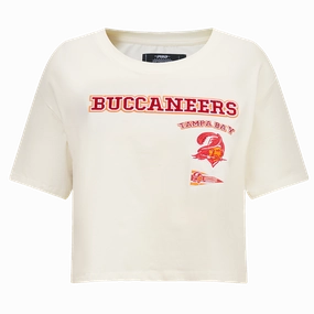 NFL TAMPA BAY BUCCANEERS RETRO CLASSIC WOMEN'S BOXY TEE (EGGSHELL)