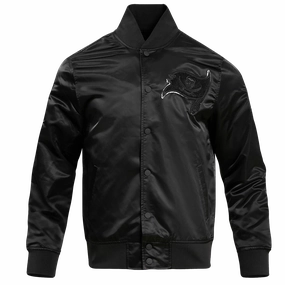 NFL TAMPA BAY BUCCANEERS TRIPLE BLACK MEN'S SATIN JACKET (TRIPLE BLACK)