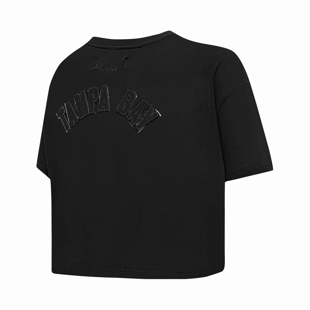 NFL TAMPA BAY BUCCANEERS TRIPLE BLACK WOMEN'S SINGLE JERSEY BOXY TEE (TRIPLE BLACK WOMEN'S)