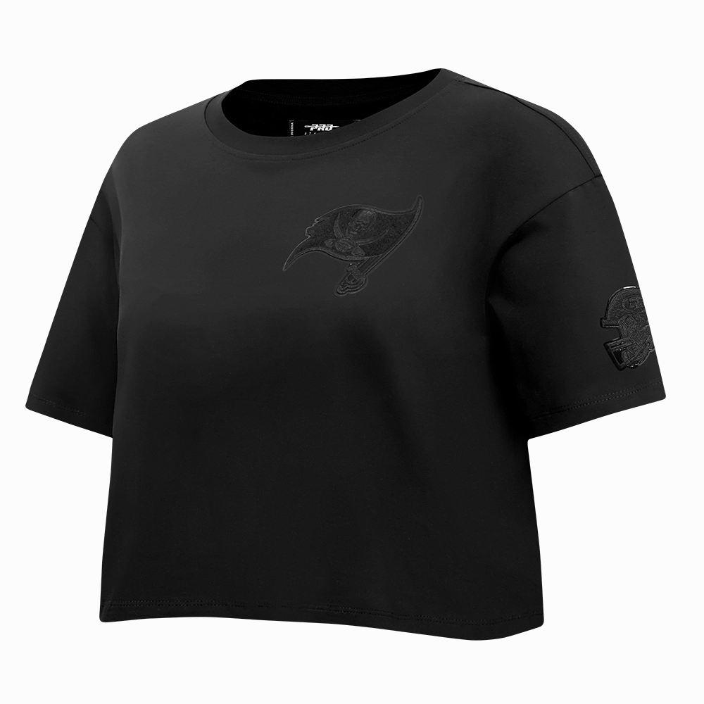 NFL TAMPA BAY BUCCANEERS TRIPLE BLACK WOMEN'S SINGLE JERSEY BOXY TEE (TRIPLE BLACK WOMEN'S)